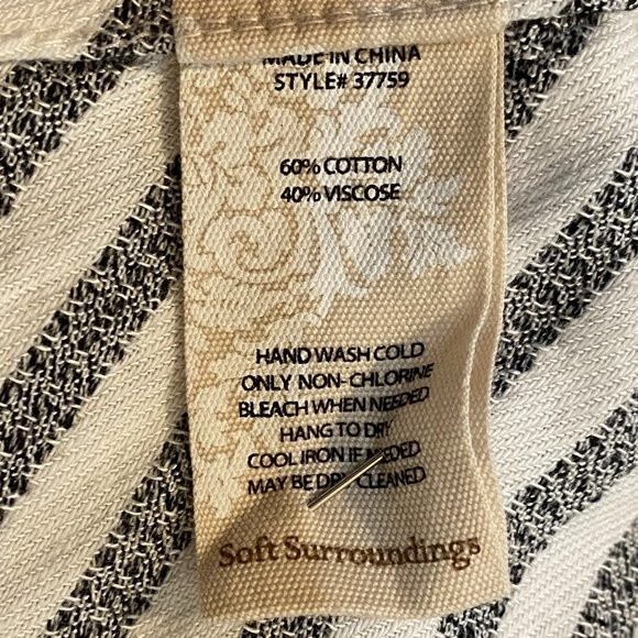 Soft Surrender Boho Button Down 3/4 Sleeve Striped Tunic Womens Top Size PXL - Picture 11 of 11